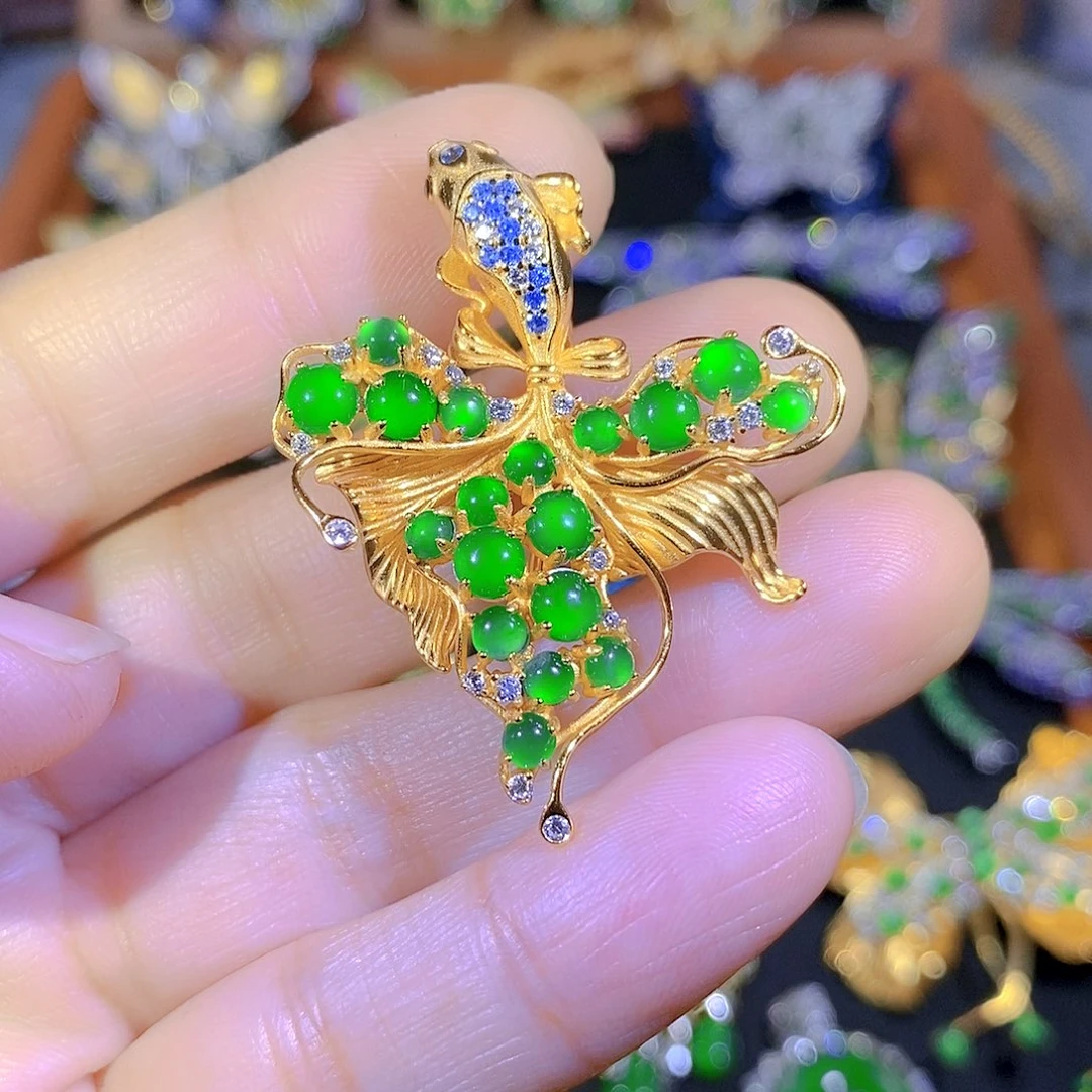 吊坠(不含链)银S925镶嵌翡翠1***录