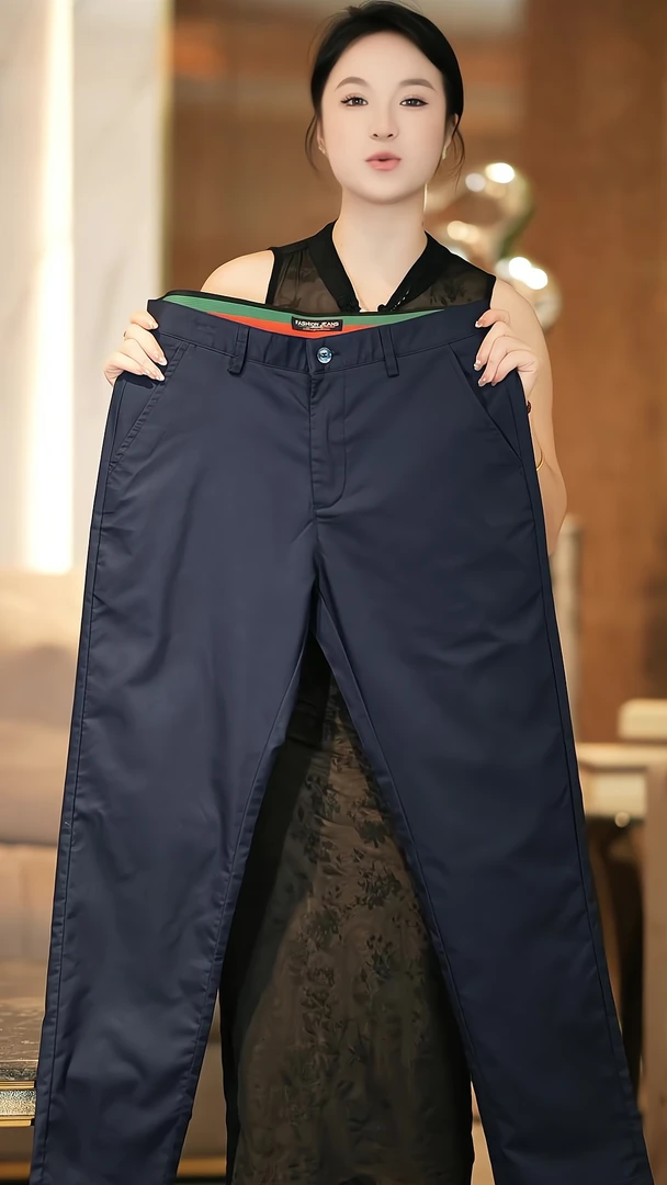 轻奢春夏薄款男士休闲裤直筒百搭时尚微弹力中高腰宽松商务休闲裤