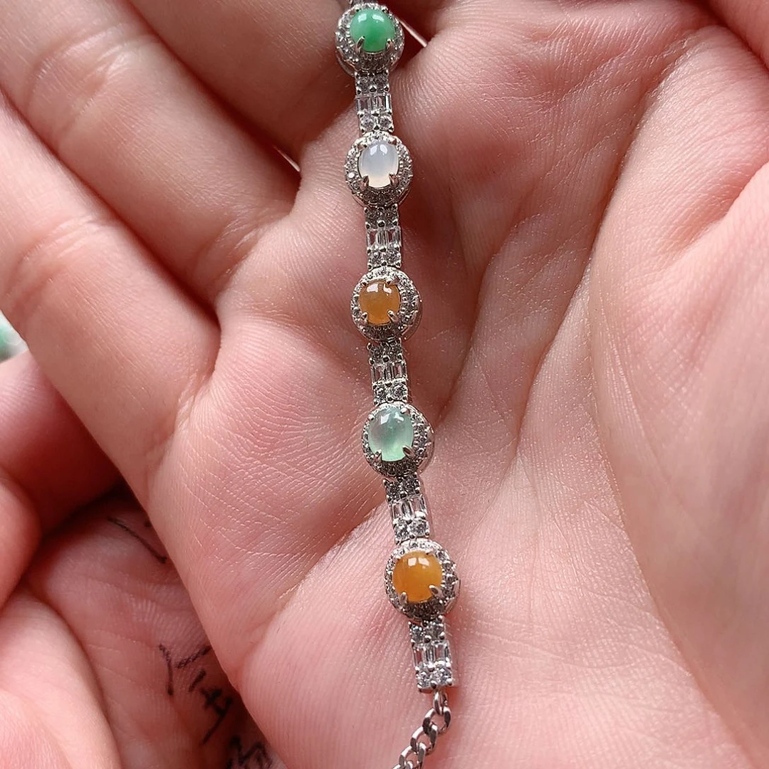 翡翠戒指银S925镶嵌停0266