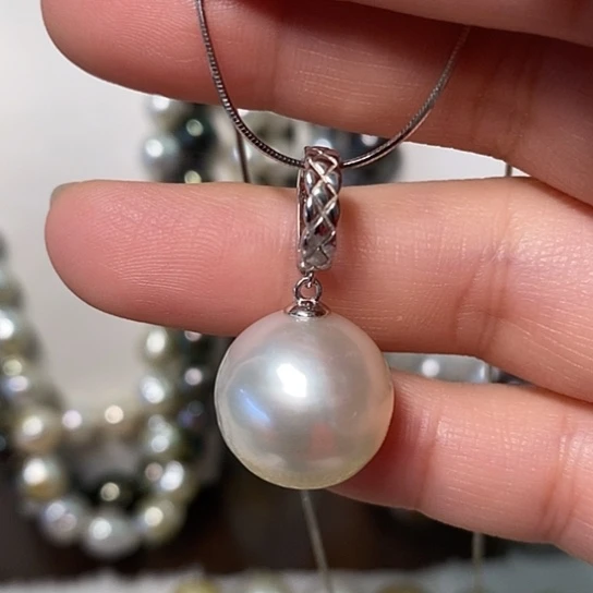 海水珍珠颈饰银S925镶嵌15.8
