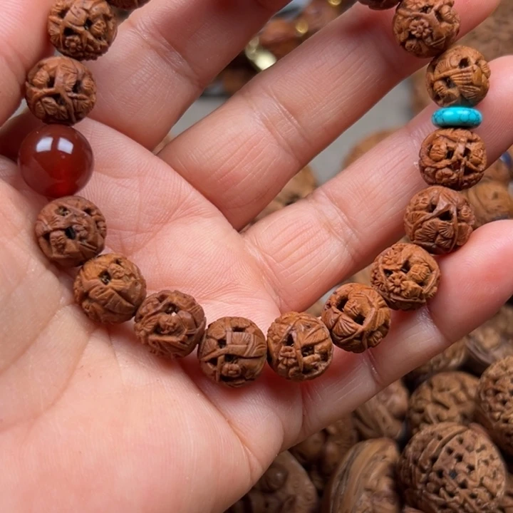 桃核手串世***，凤眼手串