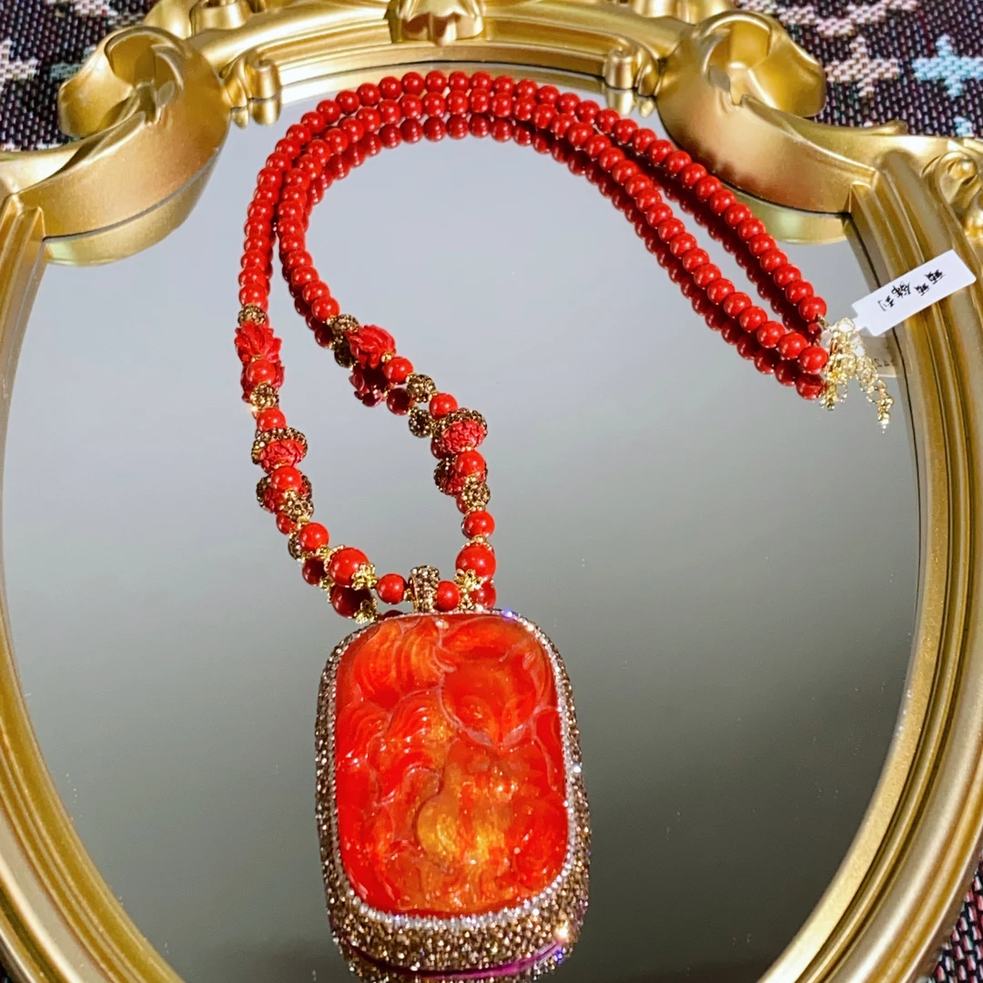 铜合金合成锆石项链 TTSD 红色九尾狐时尚潮流百搭款项链2342