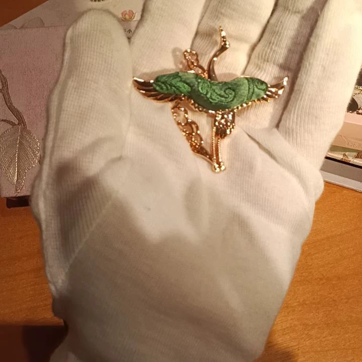 织绣和平小屋非遗蜀锦仙鹤深绿色