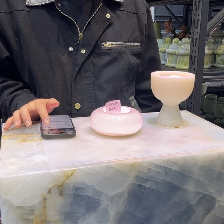 石材粉玉嘟嘟烛台046