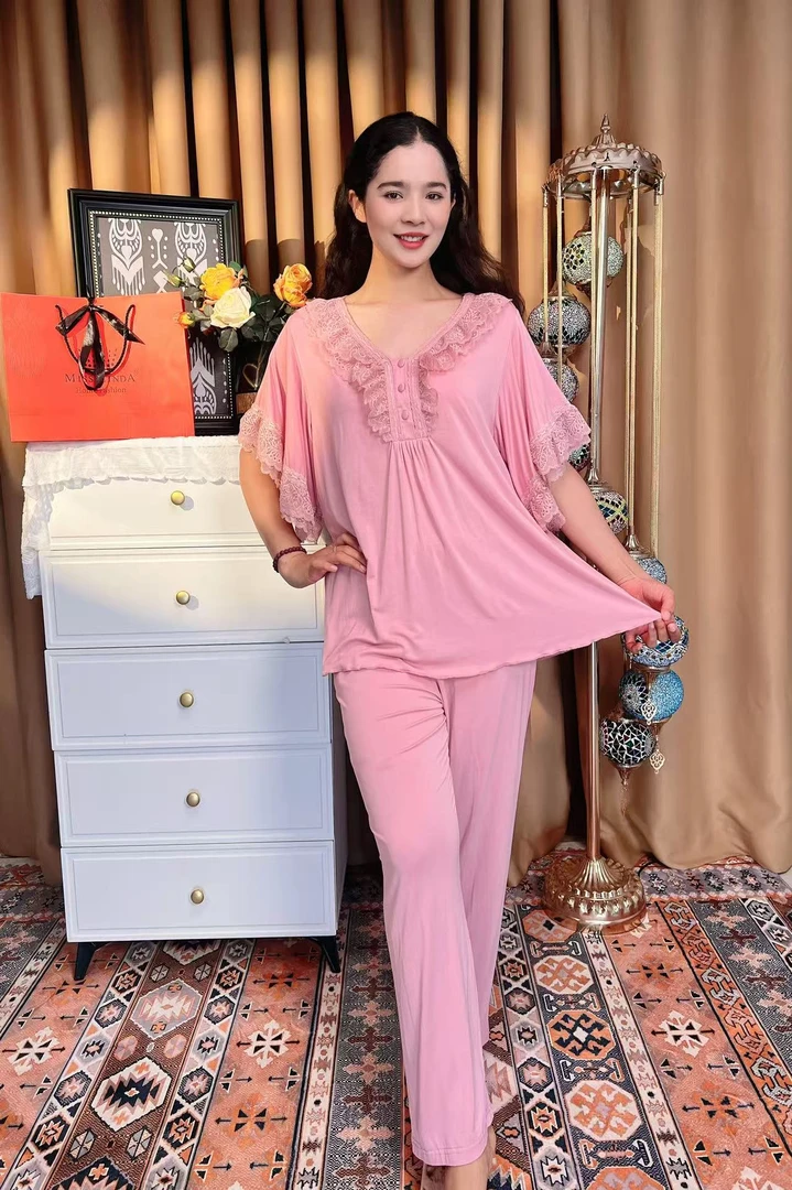 【全疆包邮】新款轻奢莫代尔宫廷风家居服睡衣 中袖 2212