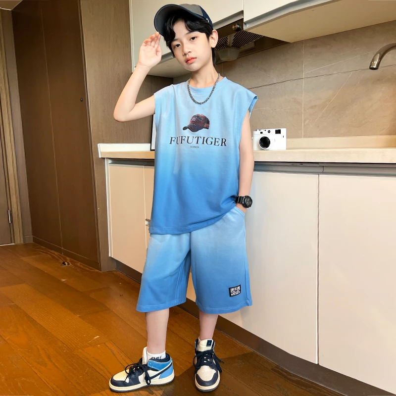 儿童夏季背心套装2024新款时尚休闲儿童炸街套装【滔滔】BF530