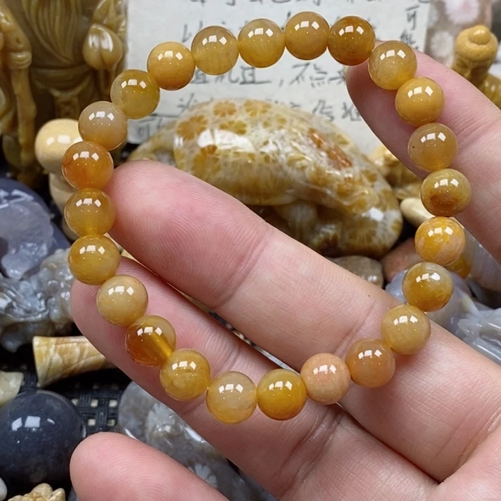 颈饰未镶嵌硅化珊瑚（珊瑚玉）