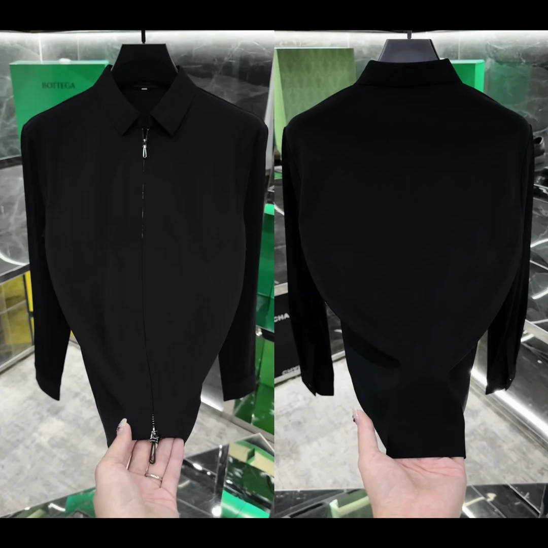 秋季轻奢男士翻领(棉羊毛混纺)无痕免熨烫衬衫531