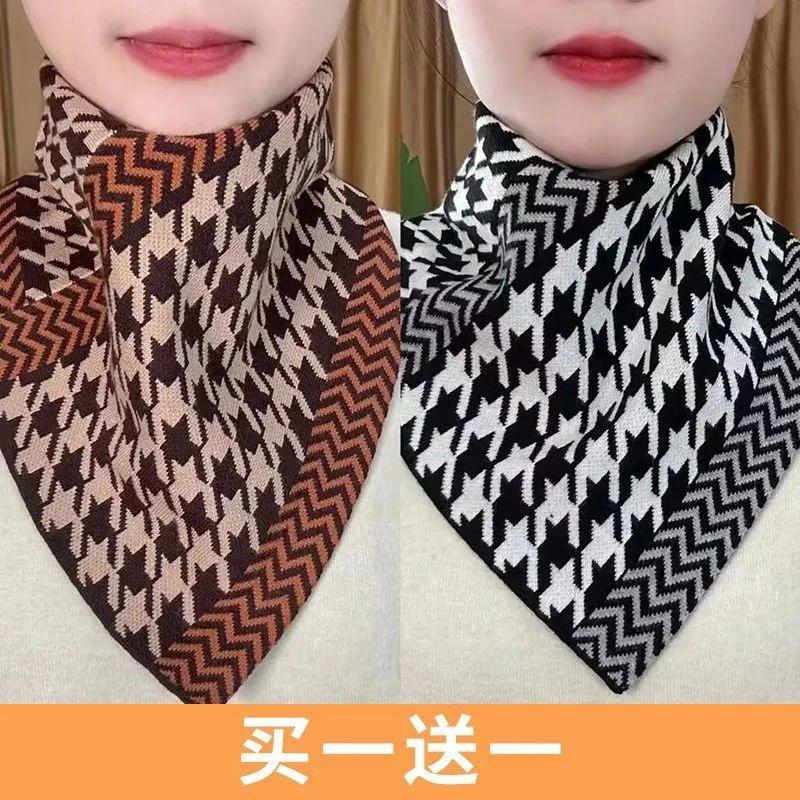 千格鸟三角围巾围脖护颈假领套头脖套套头保暖男女通用三角巾秋冬