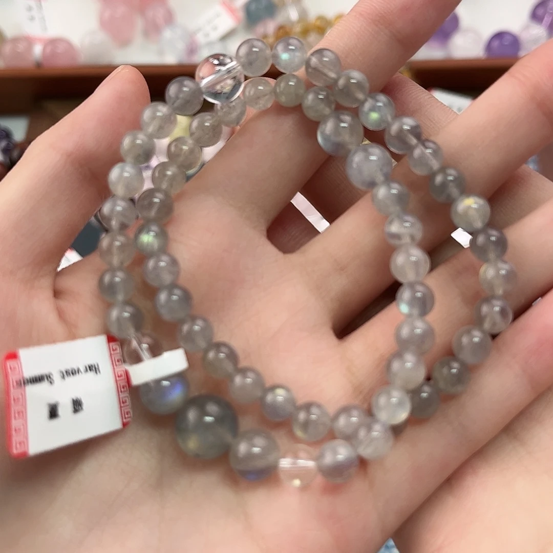 手链未镶嵌水晶灰月光双圈