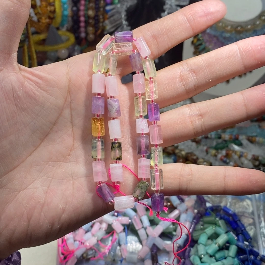未镶嵌，水晶多宝柱子7mm，石英质玉