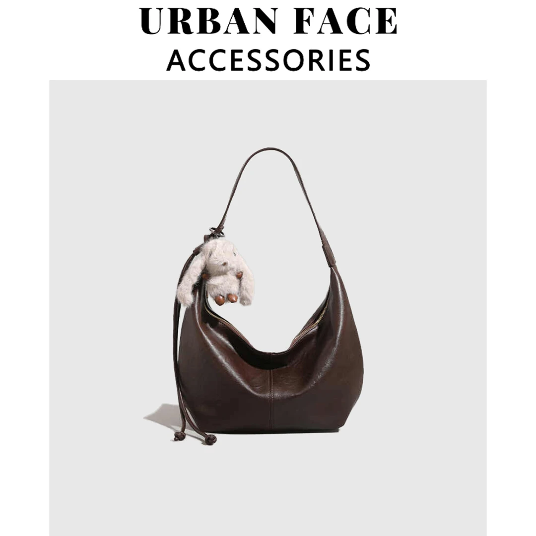 【徐璐同款】URBAN FACE大容量慵懒风托特包女复古软皮饺子包斜挎包