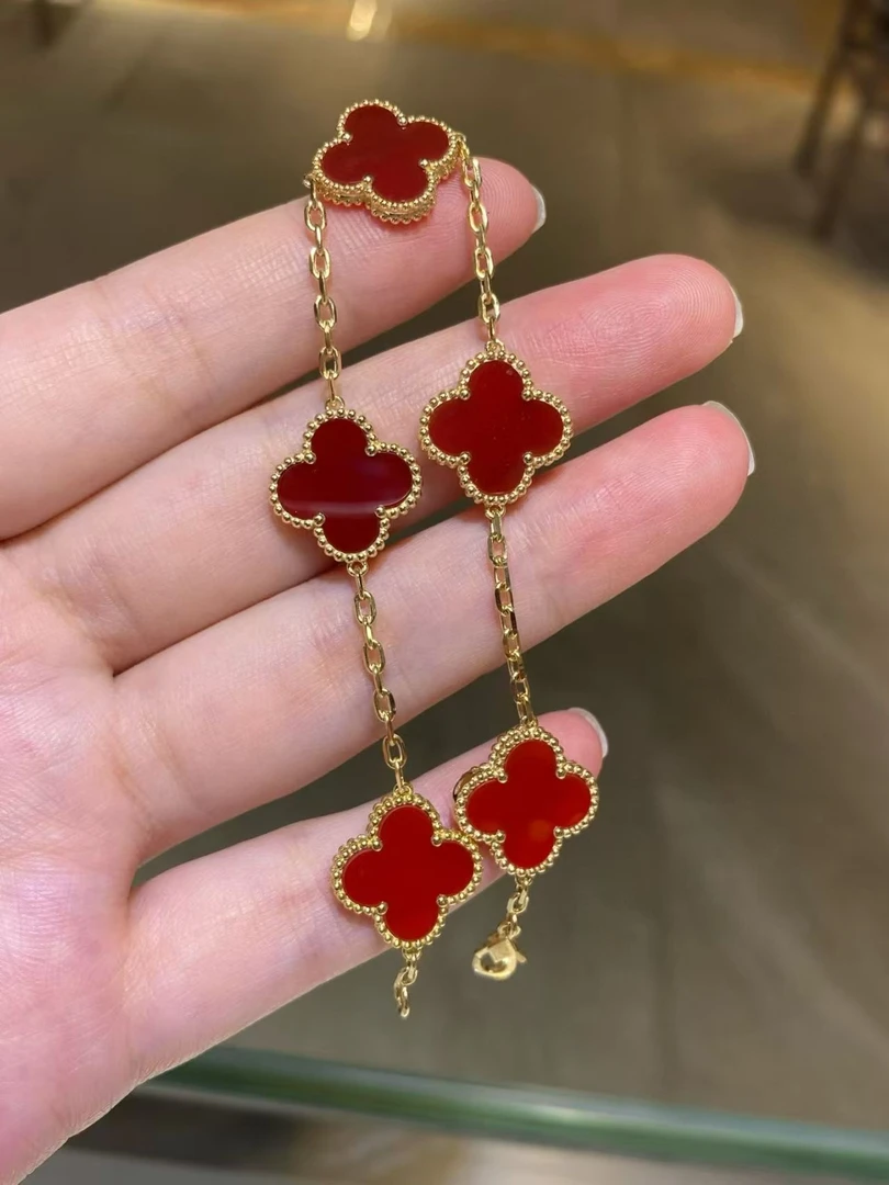 18k金玛瑙五花手链 （多样性发其一）