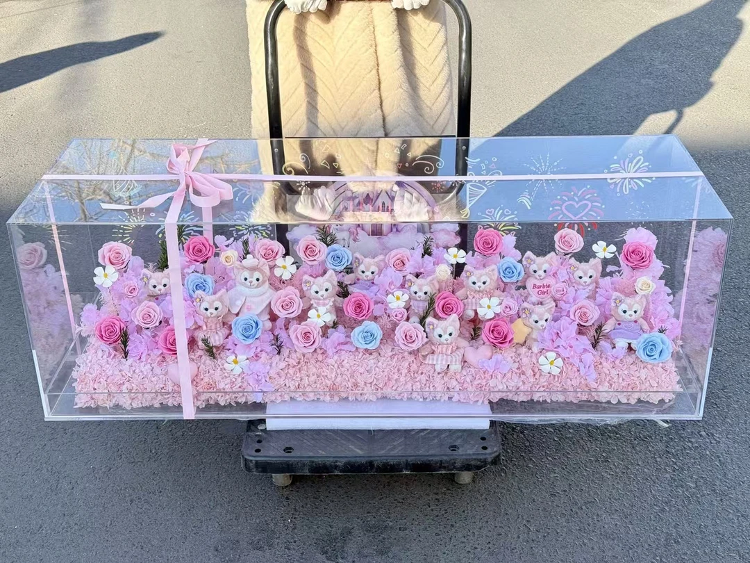 永生花定制亚克力礼盒生日表白求婚送女朋友闺蜜情人节新年礼物