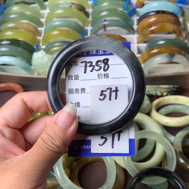 未镶嵌蛇纹石玉手镯7358