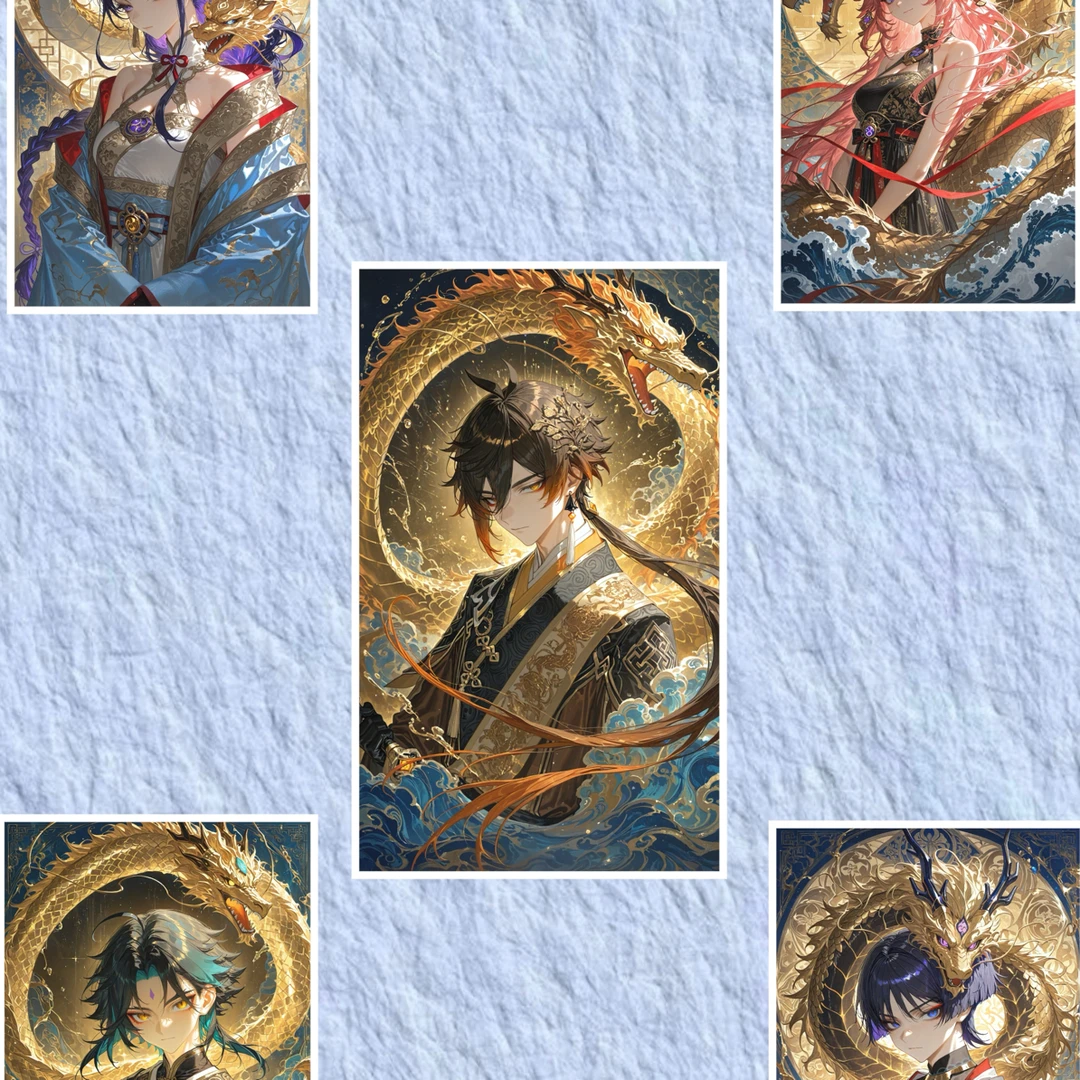 《原神》同人二创刺绣卷轴画芯15cm*25cm整体15cm*39cm