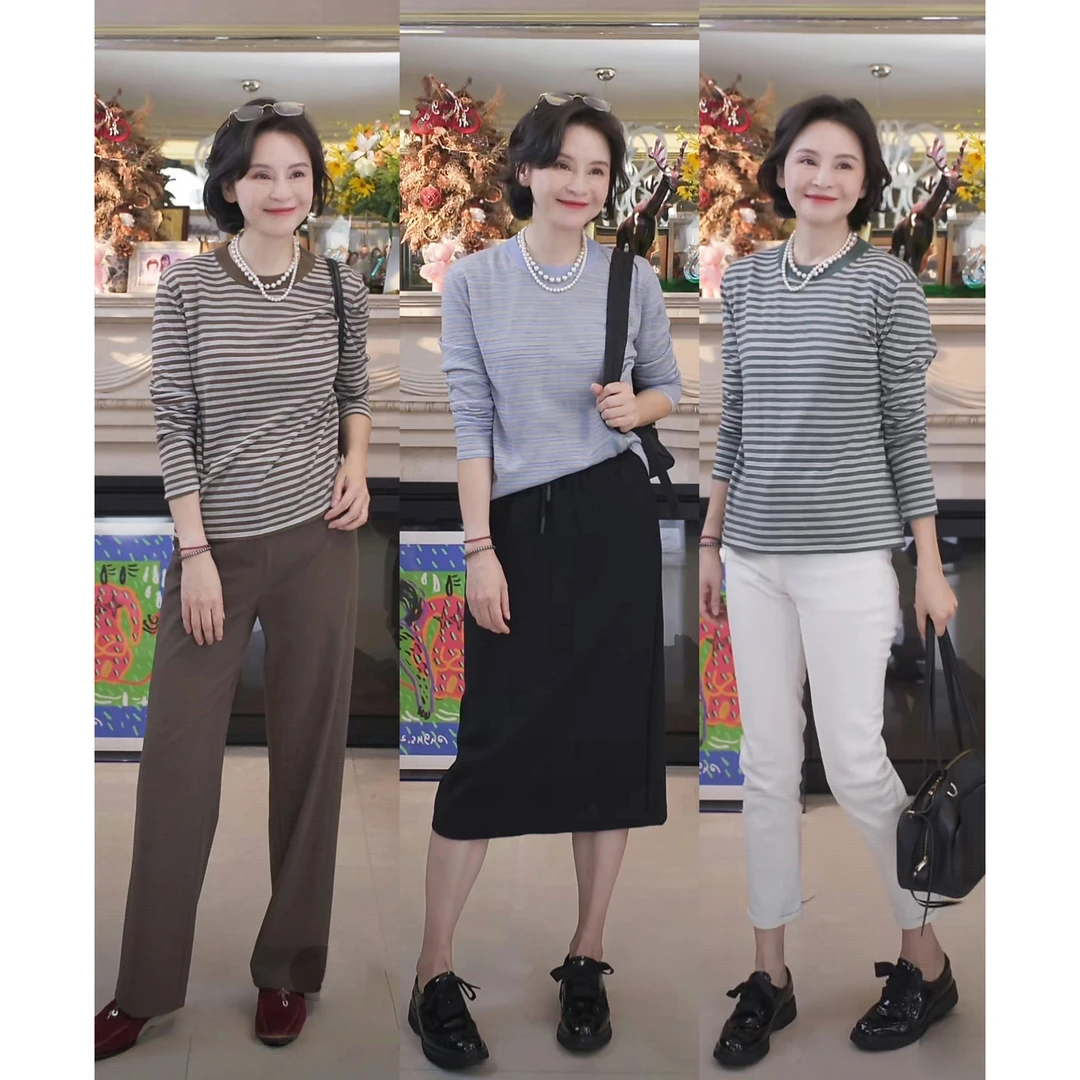 我是摩羯THE R*W条纹衫德国扬子纱120S及细美丽诺羊毛16针秋上衣