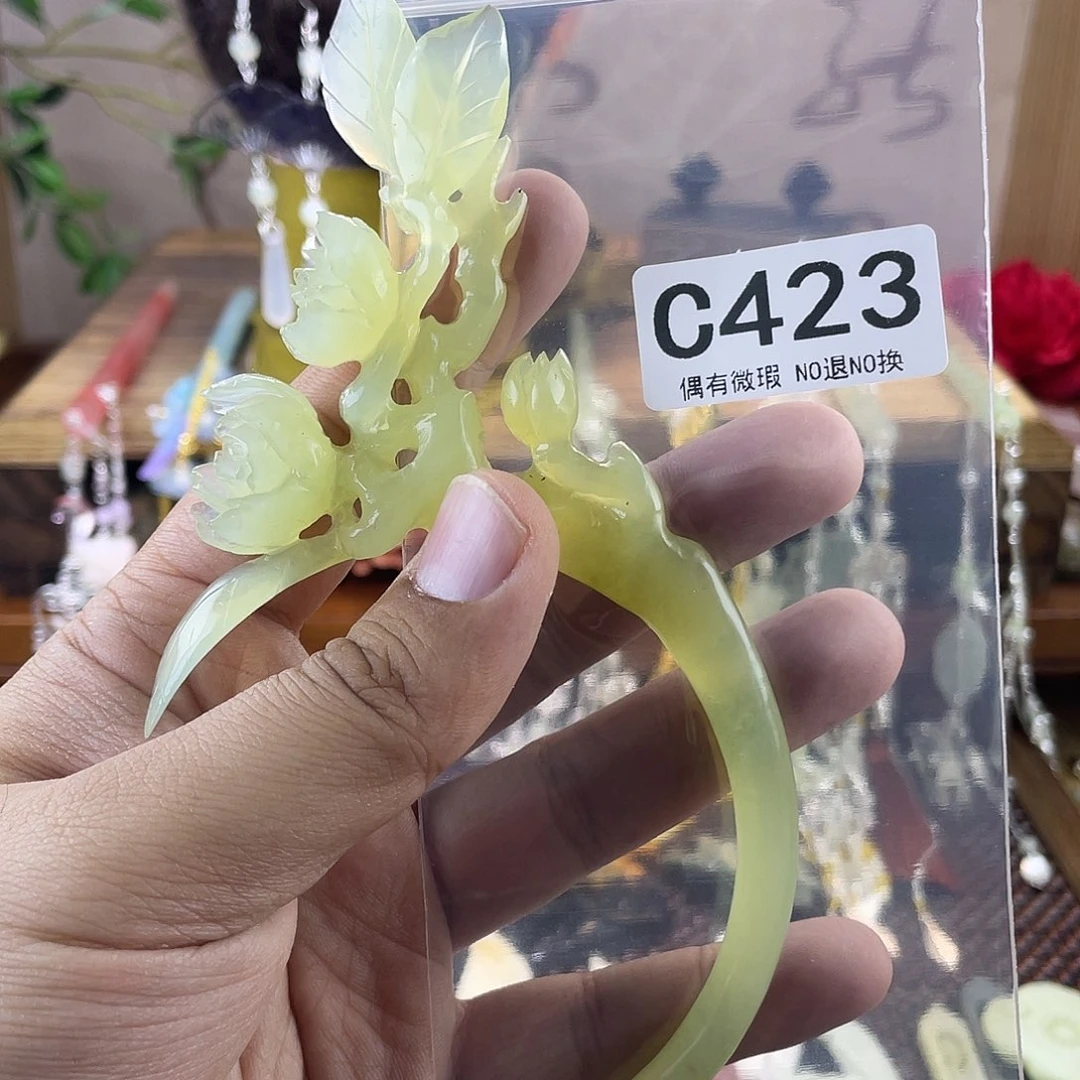 蛇纹石玉合金发饰M***。