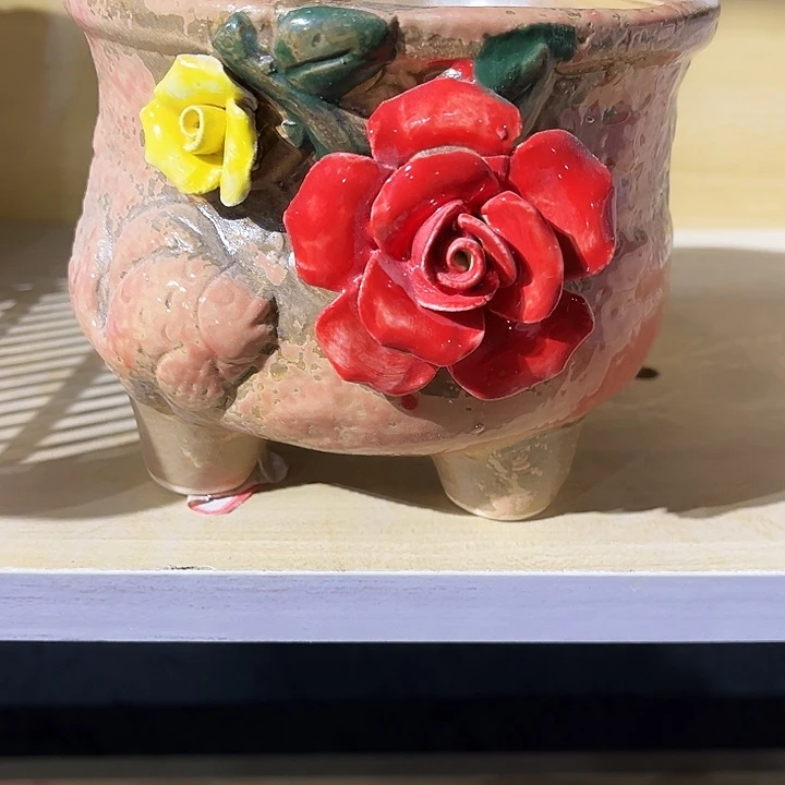 瓷片花盆多肉植物艺术品