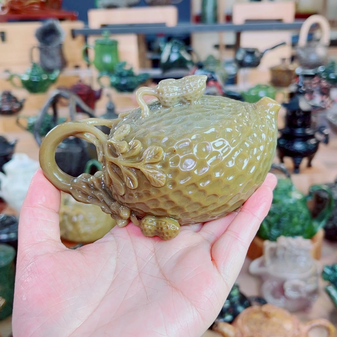 壶***语天然石材手工雕刻