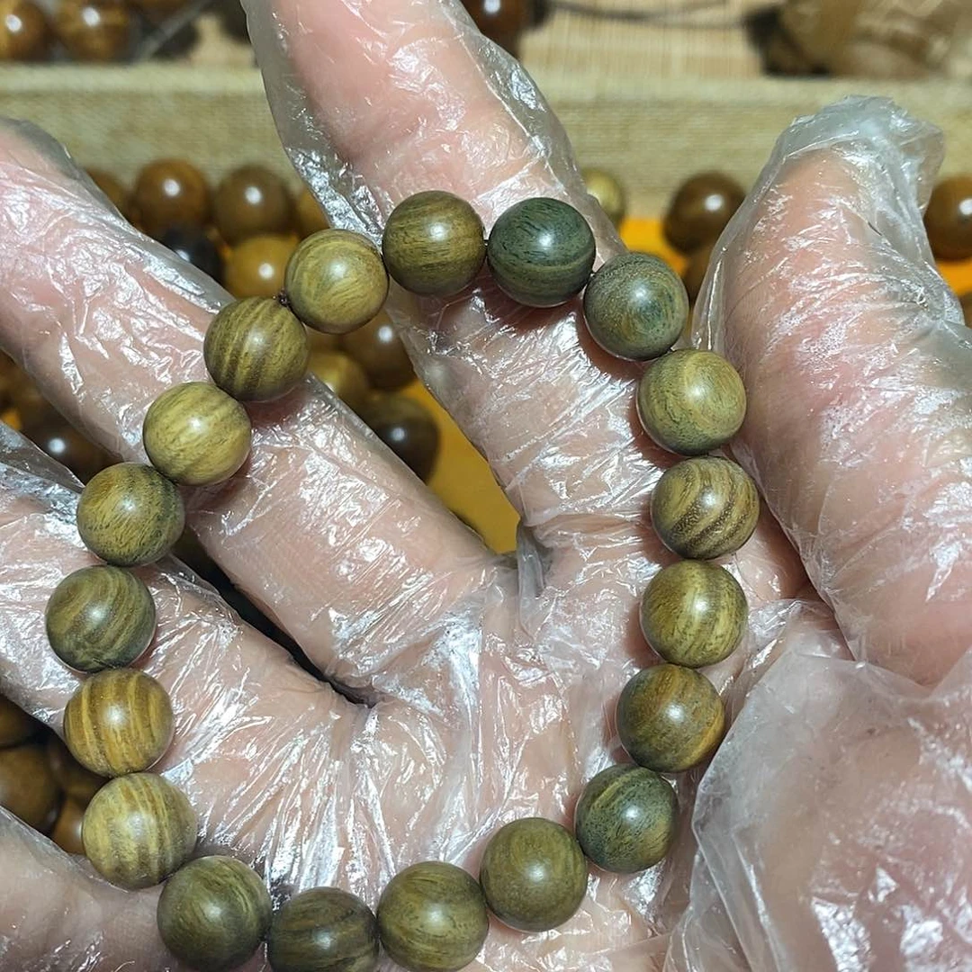 金丝楠二*橙绿檀1.0手串