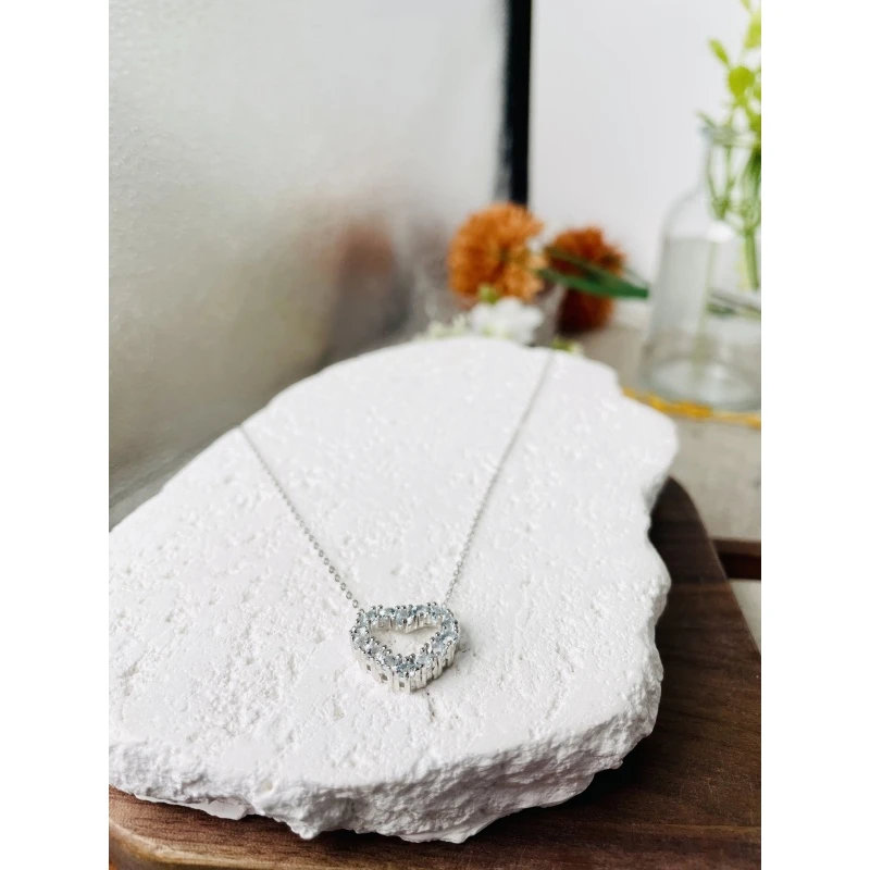 T91 天然海蓝宝项链 S925银项链（多样性发其一）