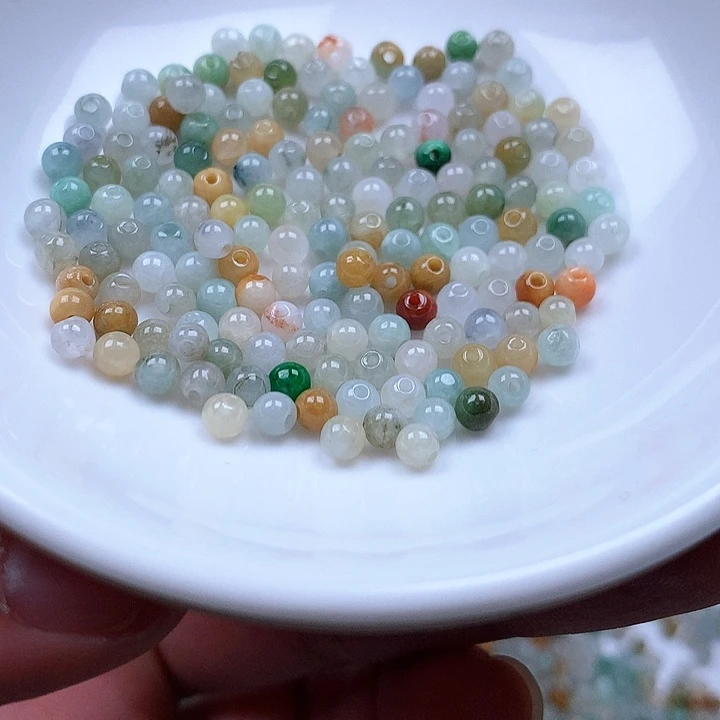 翡翠散珠翡翠翡翠卡3.8。100颗20元