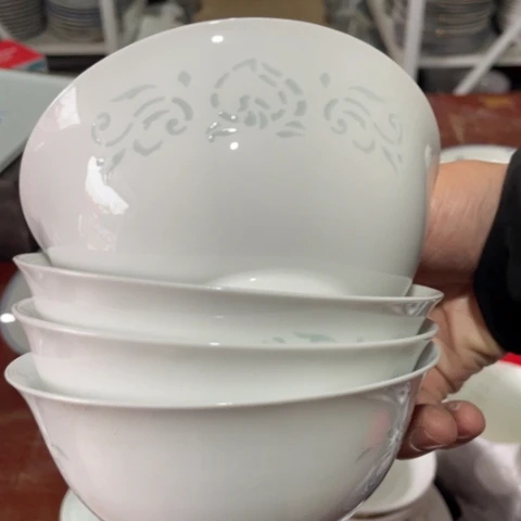 景德镇陶瓷12厘米玲珑碗4个