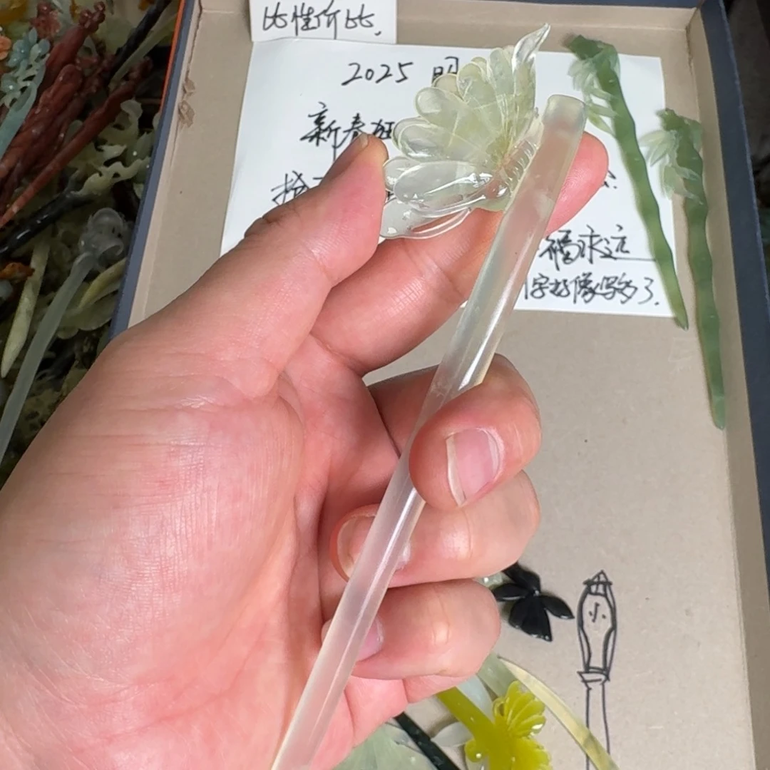 岫玉发簪未镶嵌明君玉簪贼拉好看