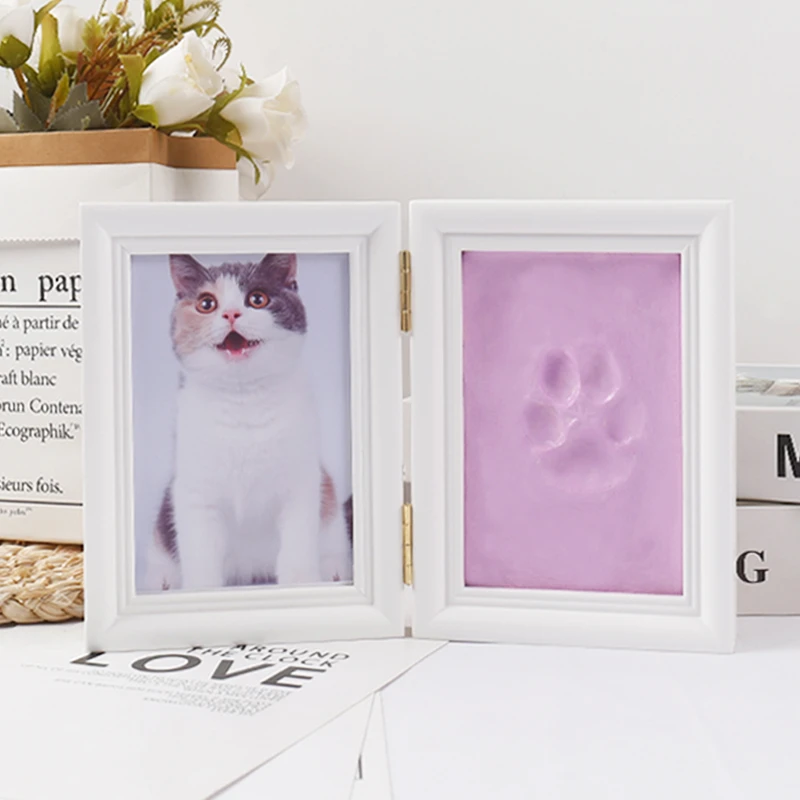 宠物爪印纪念狗狗爪印泥宠物脚印猫爪印相框毛孩脚掌diy黏土礼物