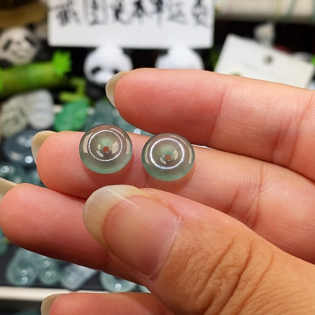 不***则翡翠未镶嵌颈饰冰种平安扣一对