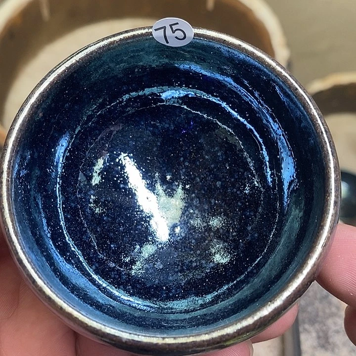 茶盏龙窑柴烧瑕疵粘釉