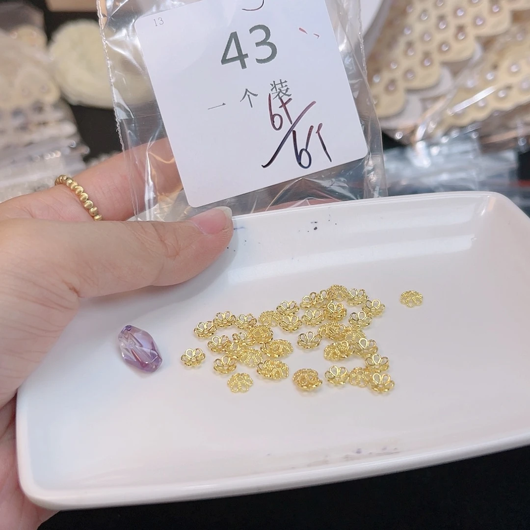 紫晶珠宝半成品银S925镀金镶嵌43