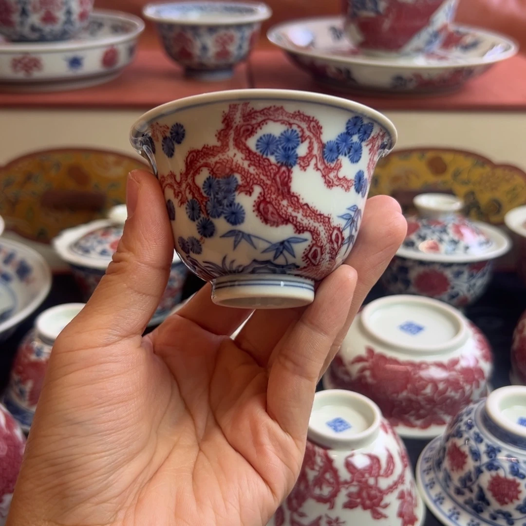 正绎堂釉里红松竹梅