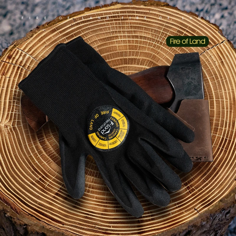 FOL户外男士露营可触屏防护训练防滑保护多功能黑色耐磨手套