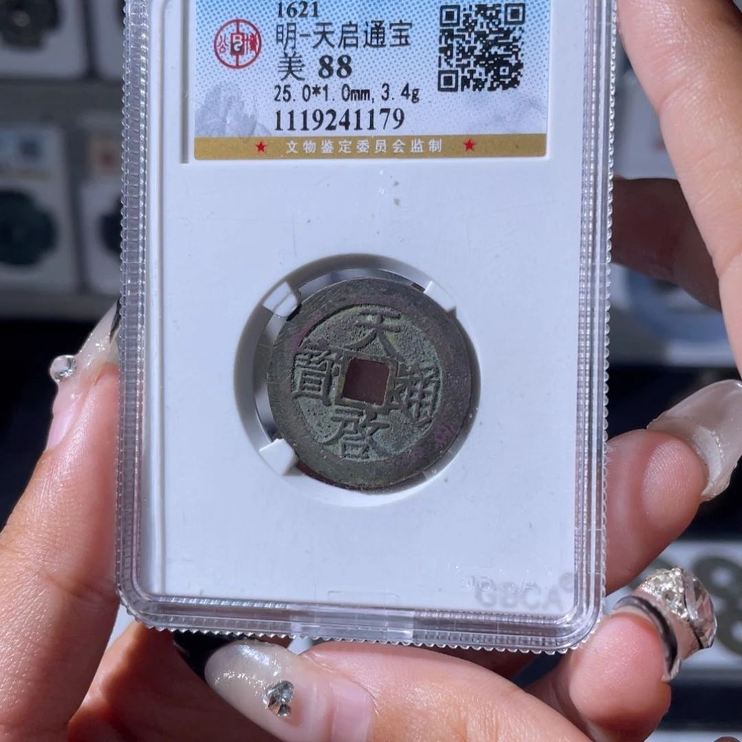 铜夏夏，天启通宝，评级码1179