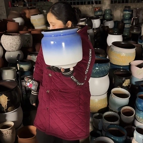 口21高22瑕疵盆子。