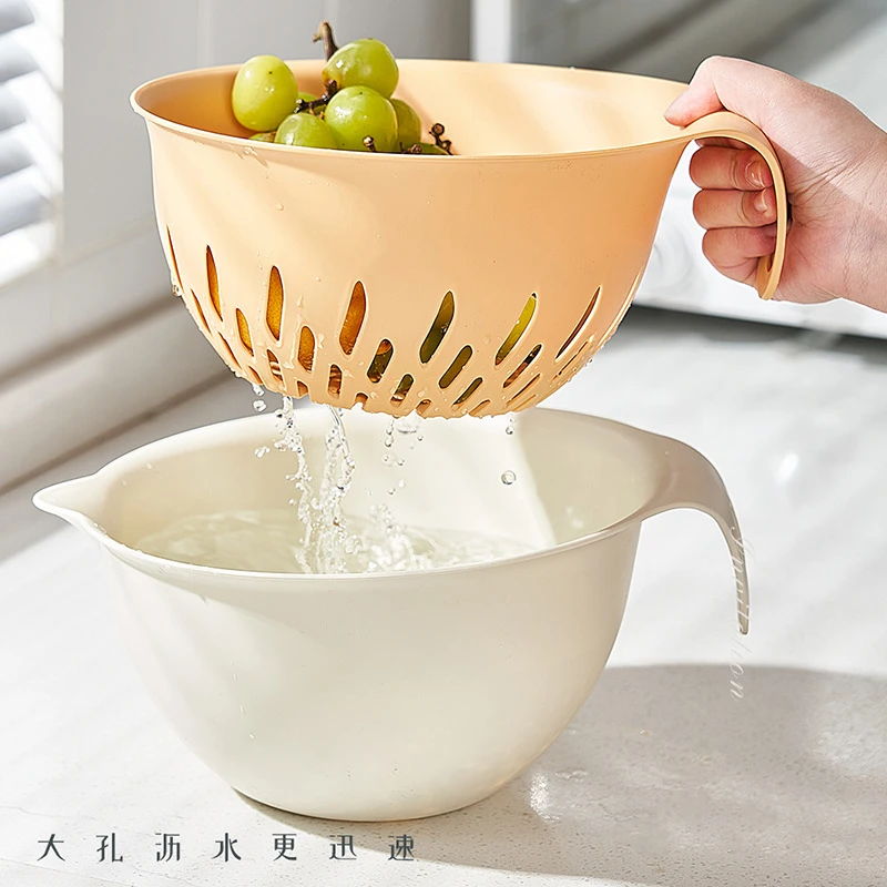 摩卡色沥水篮家用创意神器23.5*18.4*11cm-鹅黄*2件-zb