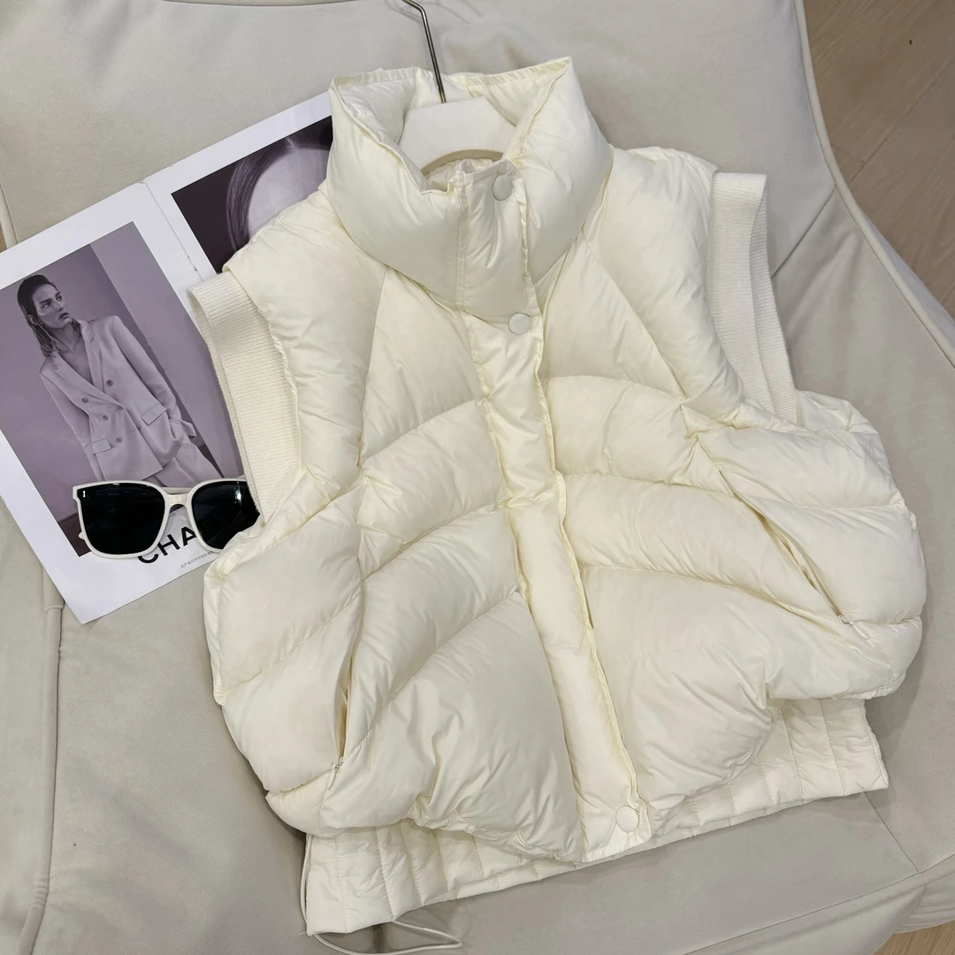 2024冬款时髦百搭高级感泡芙羽绒马甲外套