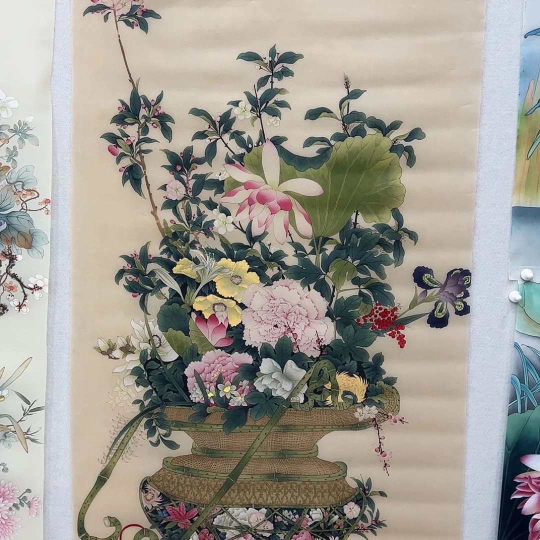 国画笑**云精品丝绢花鸟