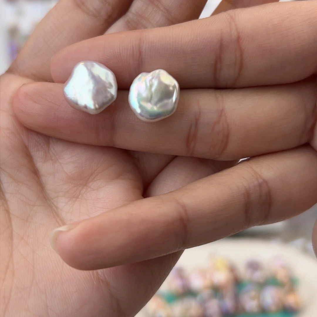 淡水珍珠耳饰银S925镶嵌