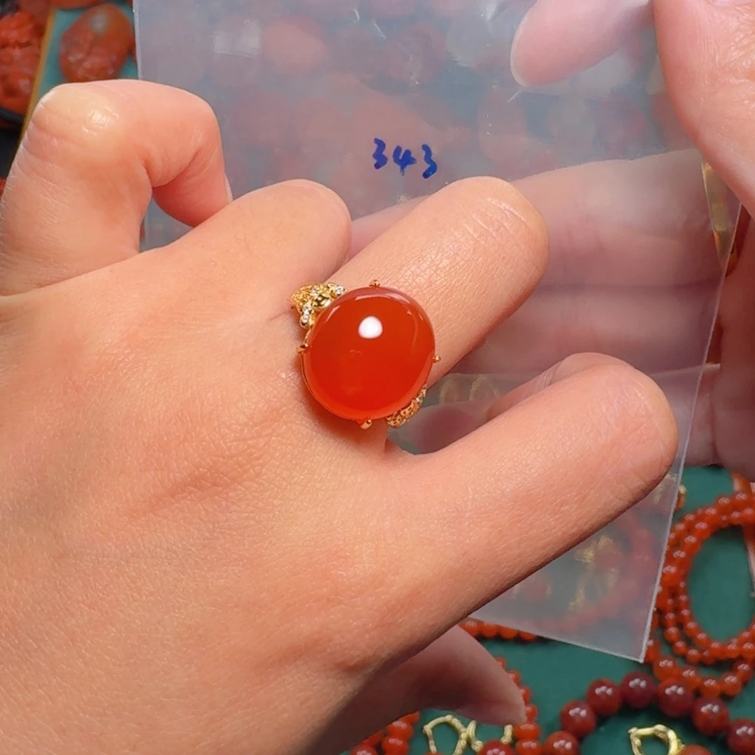 南红玛瑙南红 银S925镶嵌
