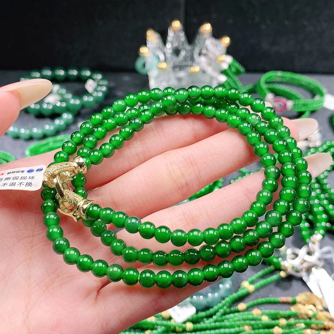 翡翠未镶嵌手链项链5.0