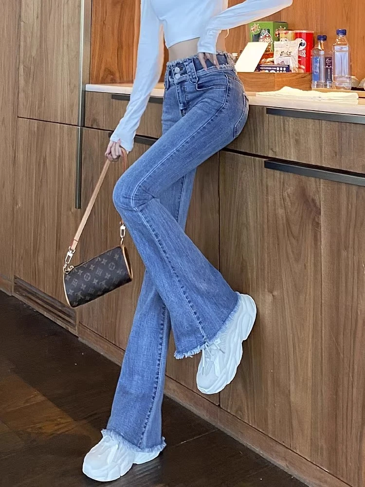 牛仔喇叭裤女小个子2025新款超火爆款修身高腰显瘦裤子微喇牛仔裤