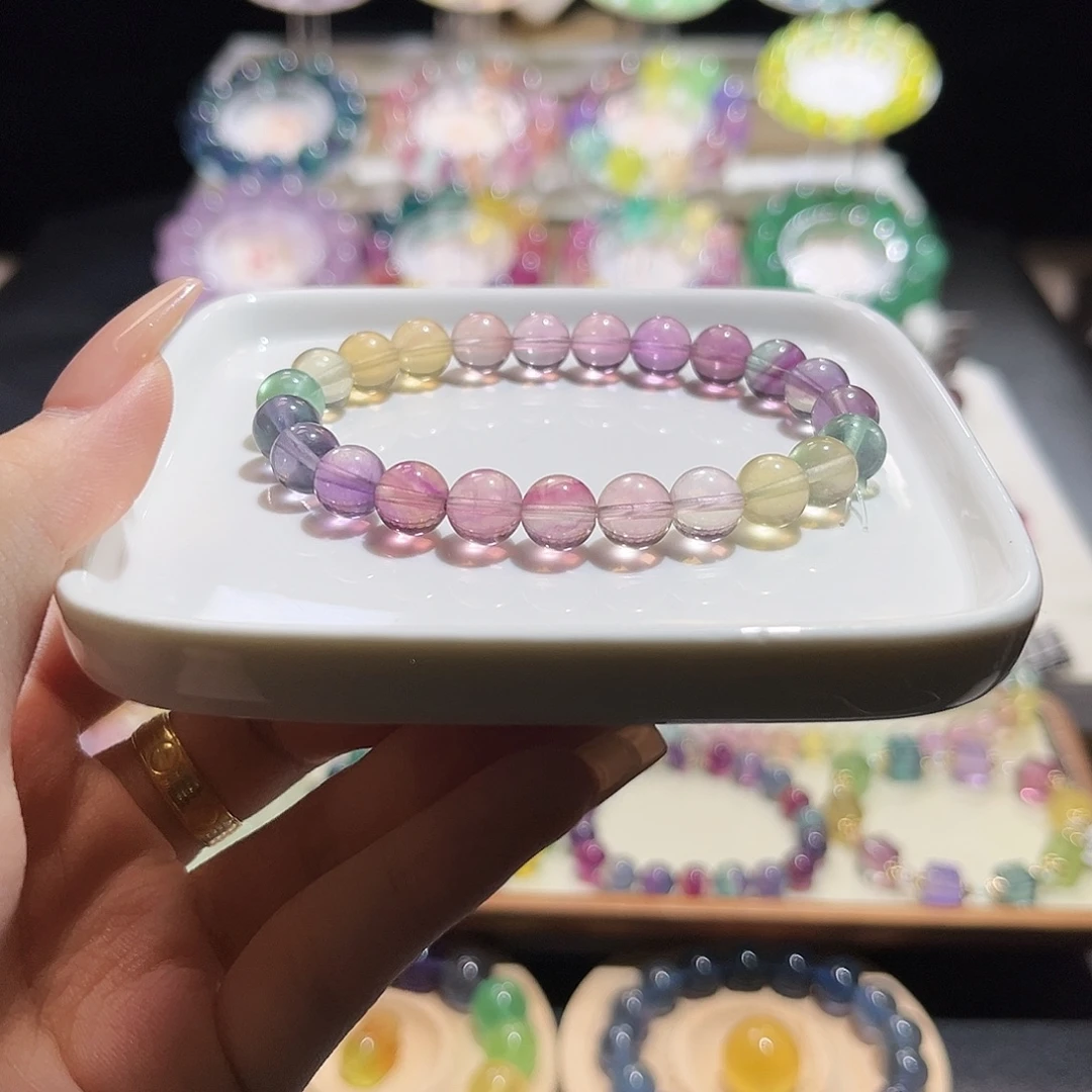 萤石手链未镶嵌彩虹人鱼色