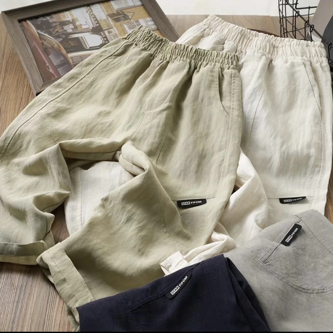 【莱赛尔亚麻】中大童冰凉感轻薄透气休闲百搭长裤00203