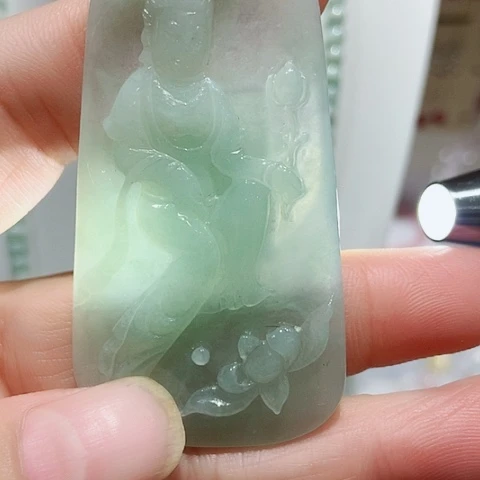 颈饰未镶嵌翡翠天然缅甸翡翠A货大观音