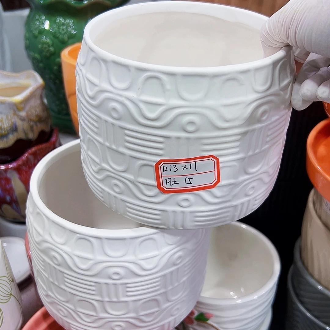 有孔外贸尾单陶瓷花盆凑单10米包邮