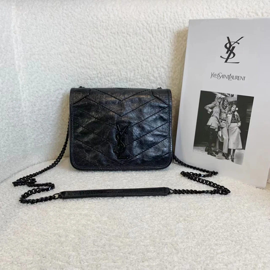 99新 YSL/圣罗兰 壹臻/soblack全黑niki mini /95732510
