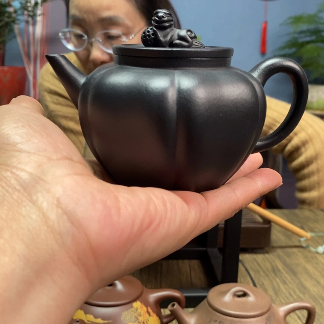 红泥茶壶汉*老红泥焐灰狮球